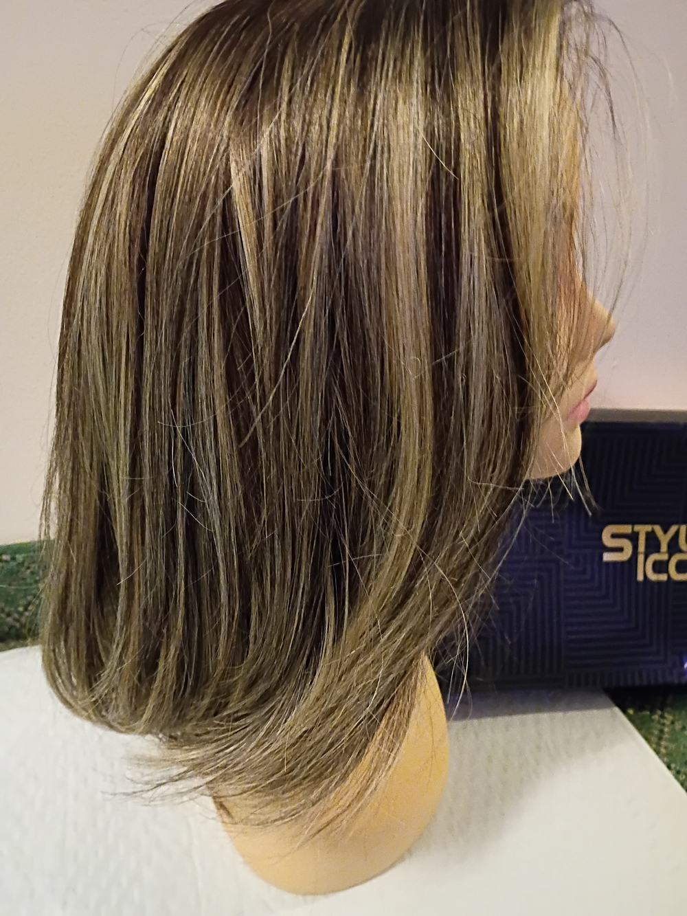 Stylish Women's Brown Blonde Highlighted Wig - Unbranded